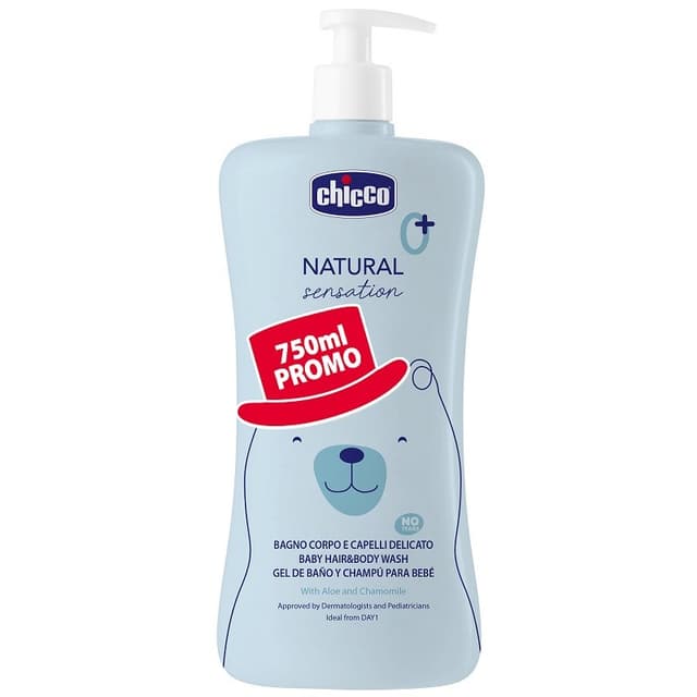 Chicco Natural Sensation Set: Gel Limpiador + Champú Cuerpo y Cabello 750 ml