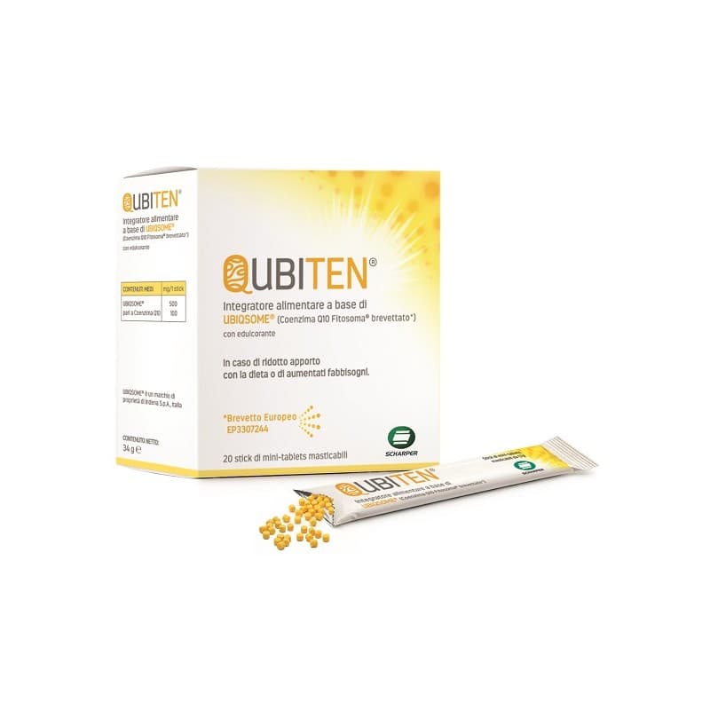 Qubiten Minicomprimidos – 20 sticks con Coenzima Q10