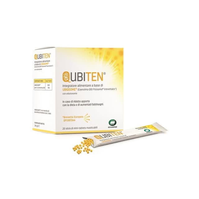 Qubiten Minicomprimidos – 20 sticks con Coenzima Q10