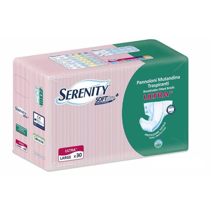 Serenity Braguitas Absorbentes Mutandina Fit Ultra Plus – Talla L, 30 unidades