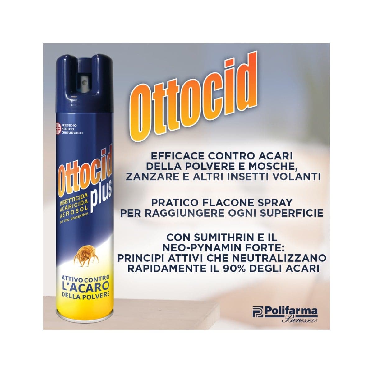 Ottocid Plus – 300 ml Spray antiácaros