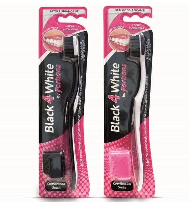 Forhans Black 4 White Cepillo Dental con Cerdas de Carbón Activo