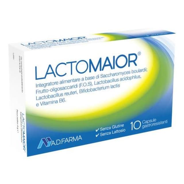 LACTOMAIOR – Saccharomyces boulardii 37,5 mg + probióticos con bacterias lácticas – 10 cáp
