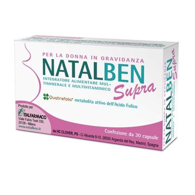 Omega-3 EPA y DHA + Ácido Fólico – 30 cápsulas blandas | Natalben Supra