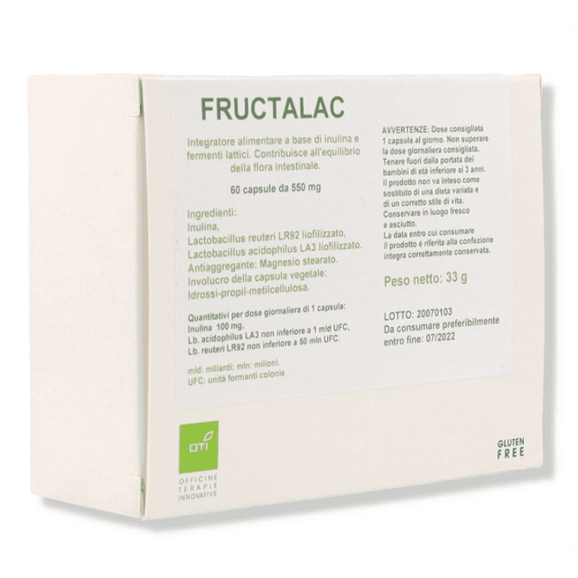 Inulina + Probióticos con bacterias lácticas – 60 cápsulas | Fructalac