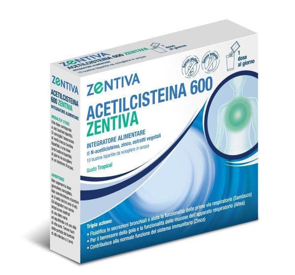 N-Acetilcisteína 600 mg + Zinc – 10 sobres | Acetilcisteína Zentiva 600
