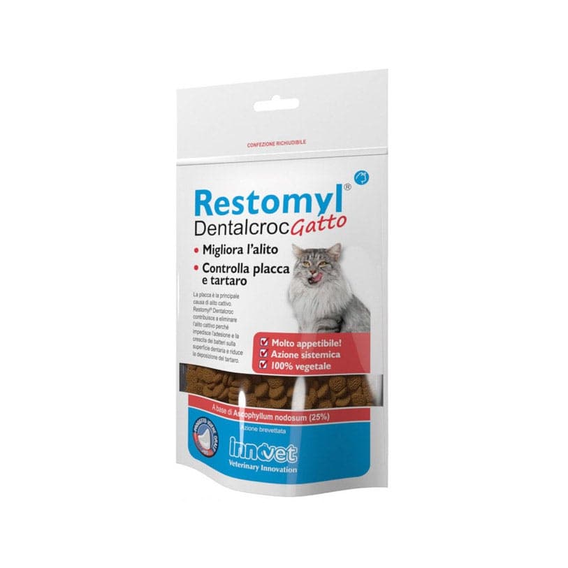 Restomyl Dentalcroc para gatos – 60 g snack de higiene dental