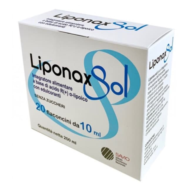 Ácido Alfa-Lipoico – 20 ampollas de 10 ml | Liponax Sol