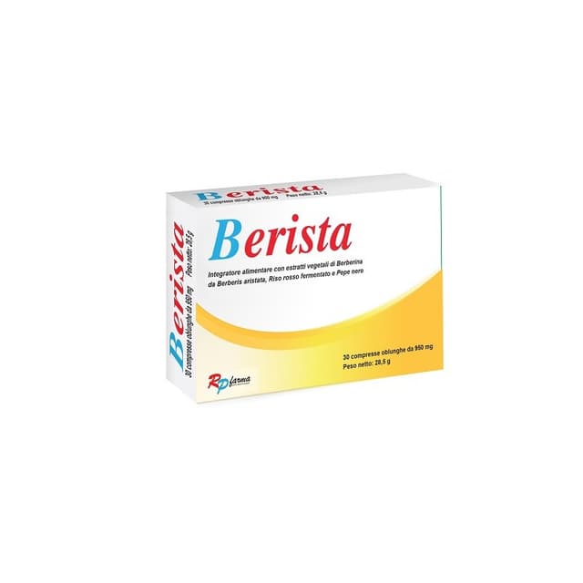 Berista – Berberina 500 mg + Arroz rojo – 30 comprimidos recubiertos