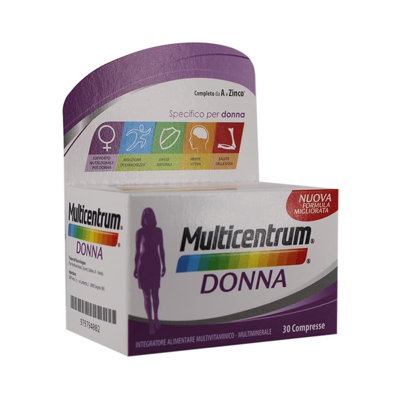 Multivitaminas + Calcio – 30 comprimidos para mujer | Multicentrum Donna