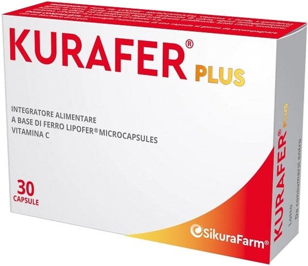 Hierro 30 mg + Vitamina C – 30 cápsulas | Kurafer Plus