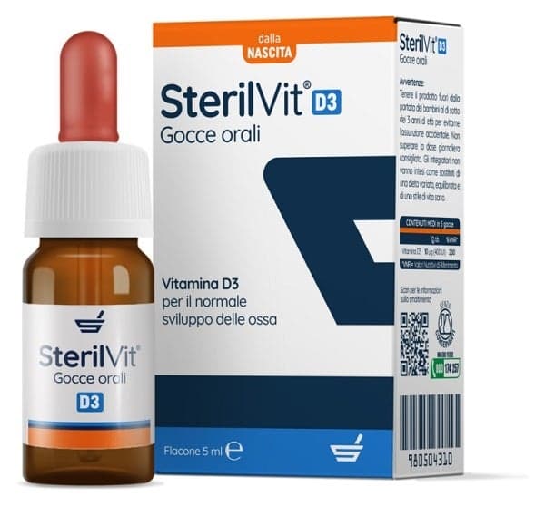Vitamina D3 400 UI + Calcio – 5 ml gotas | Sterilvit D3