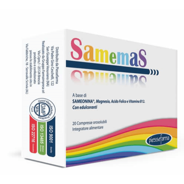 SAMe + Magnesio + Ácido fólico – 20 comprimidos | Samemas