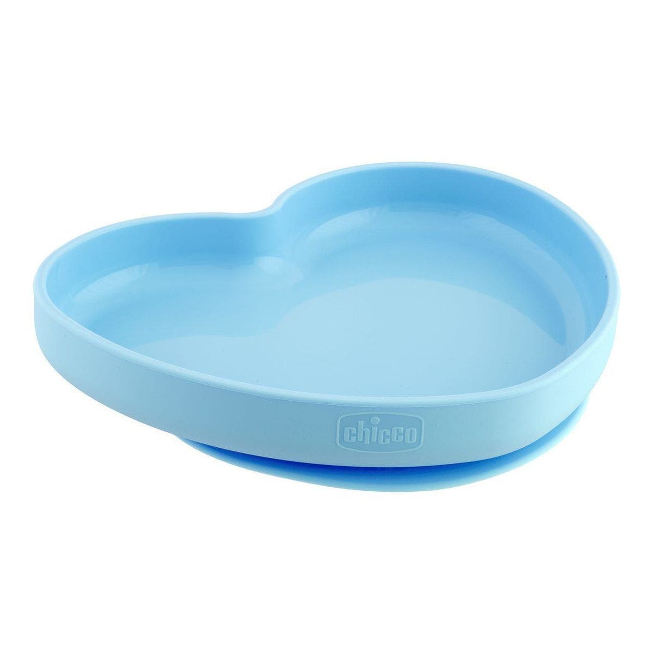 Chicco Plato de Silicona con Ventosa Azul – Plato infantil en forma de corazón
