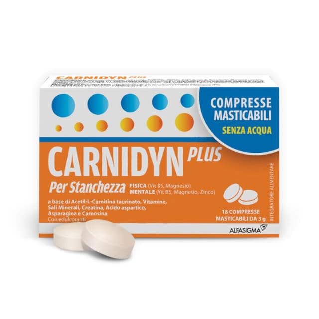 Magnesio 100 mg + Acetil-L-Carnitina – 18 comprimidos masticables | Carnidyn Plus