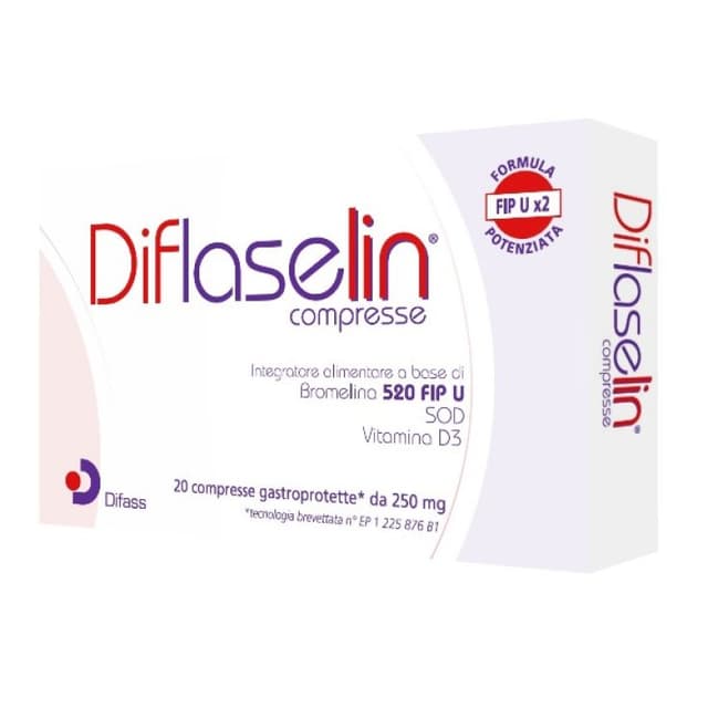 Bromelina 103 mg + Vitamina D3 – 20 comprimidos de 250 mg | Diflaselin