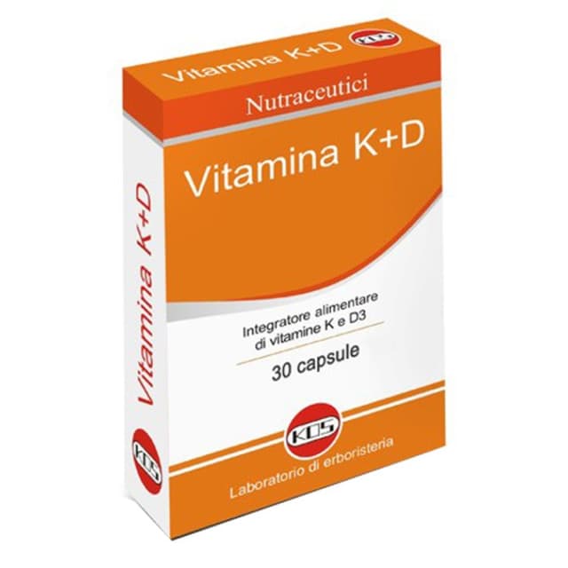 Vitamina K 75 µg + D Vegetal – 30 cápsulas Kos