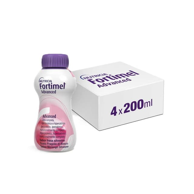 Fortimel Advanced Fresa – 4 x 200 ml de nutrición oral hipercalórica