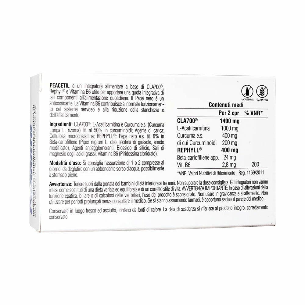 L-Carnitina + Cúrcuma – 30 comprimidos | Peacetil