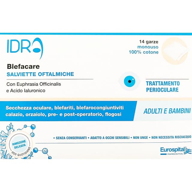 Blefacare Idra – Toallitas de Higiene para Párpados, 14 unidades