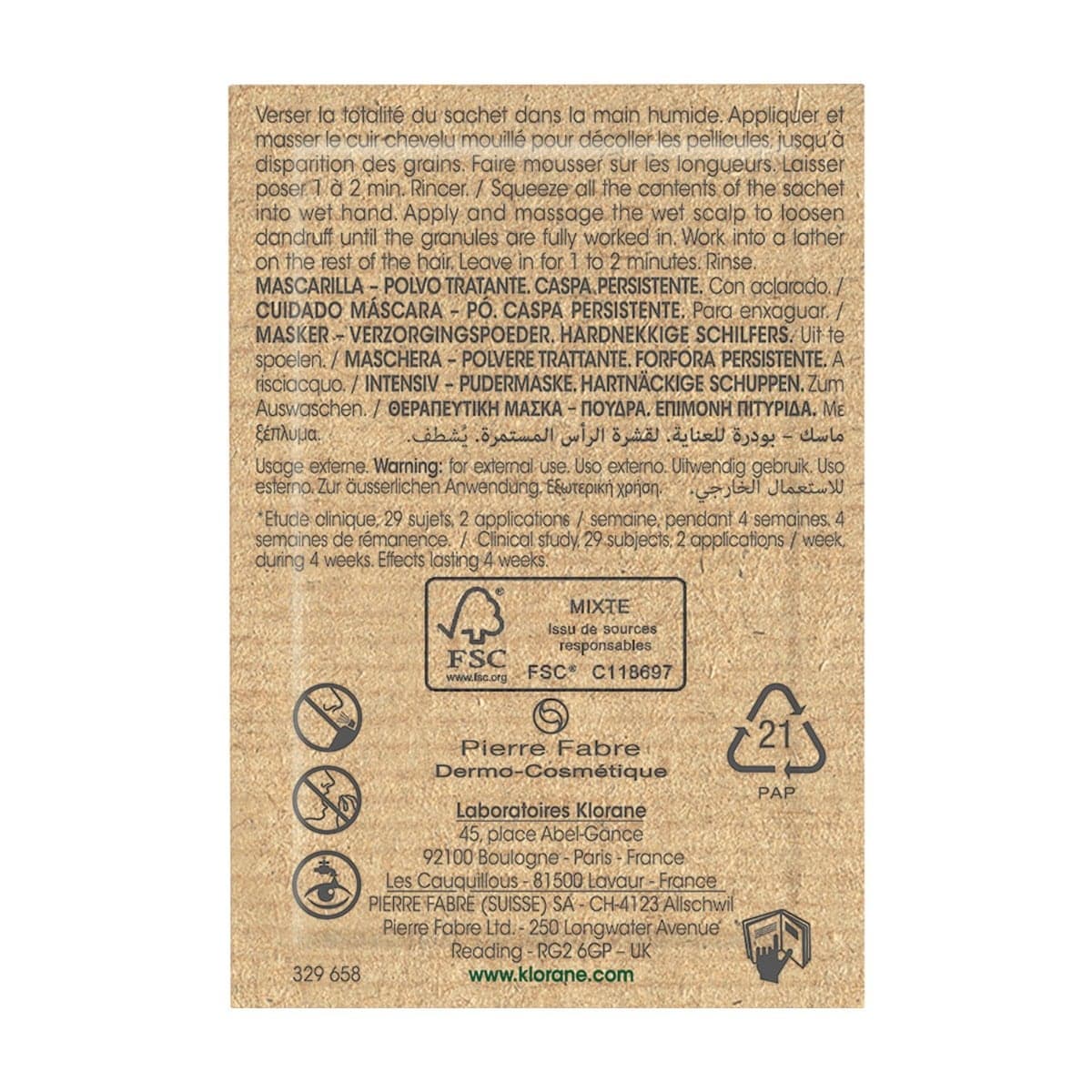 Klorane Champú-Mascarilla 2en1 – Cuidado capilar para limpieza y nutrición