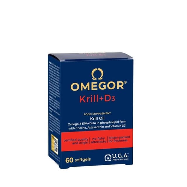 Omegor Krill D3 – 60 cápsulas de aceite de krill, Omega-3 y Vitamina D3