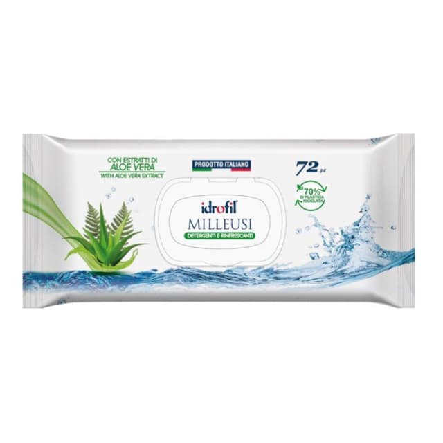 Toallitas Milleusi – 72 toallitas húmedas para rostro, manos y cuerpo