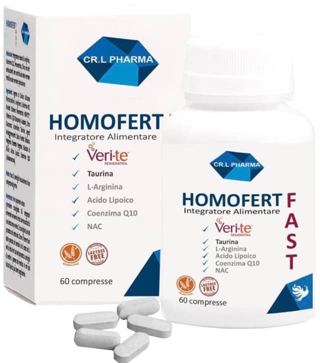L-Arginina + Resveratrol – comprimidos | Homofert Fast