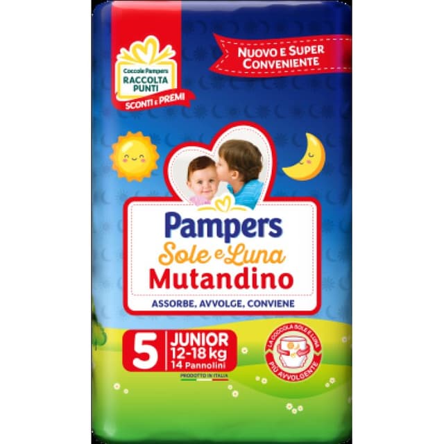 Pampers Sole e Luna Pañales-braguita Junior – 14 unidades