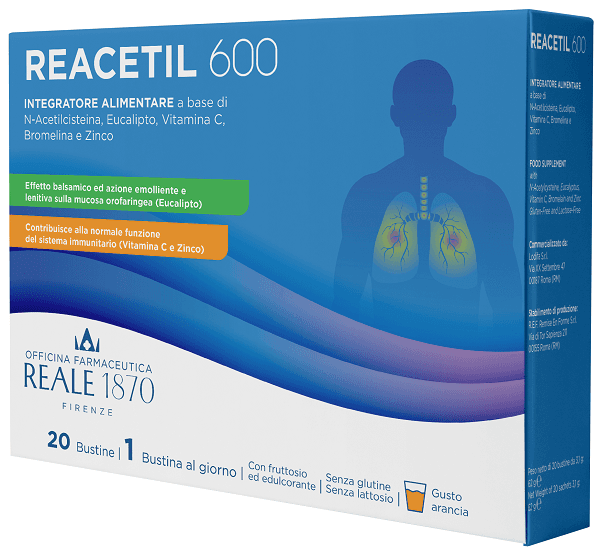 N-Acetilcisteína + Vitamina C – 20 sobres | Reacetil 600