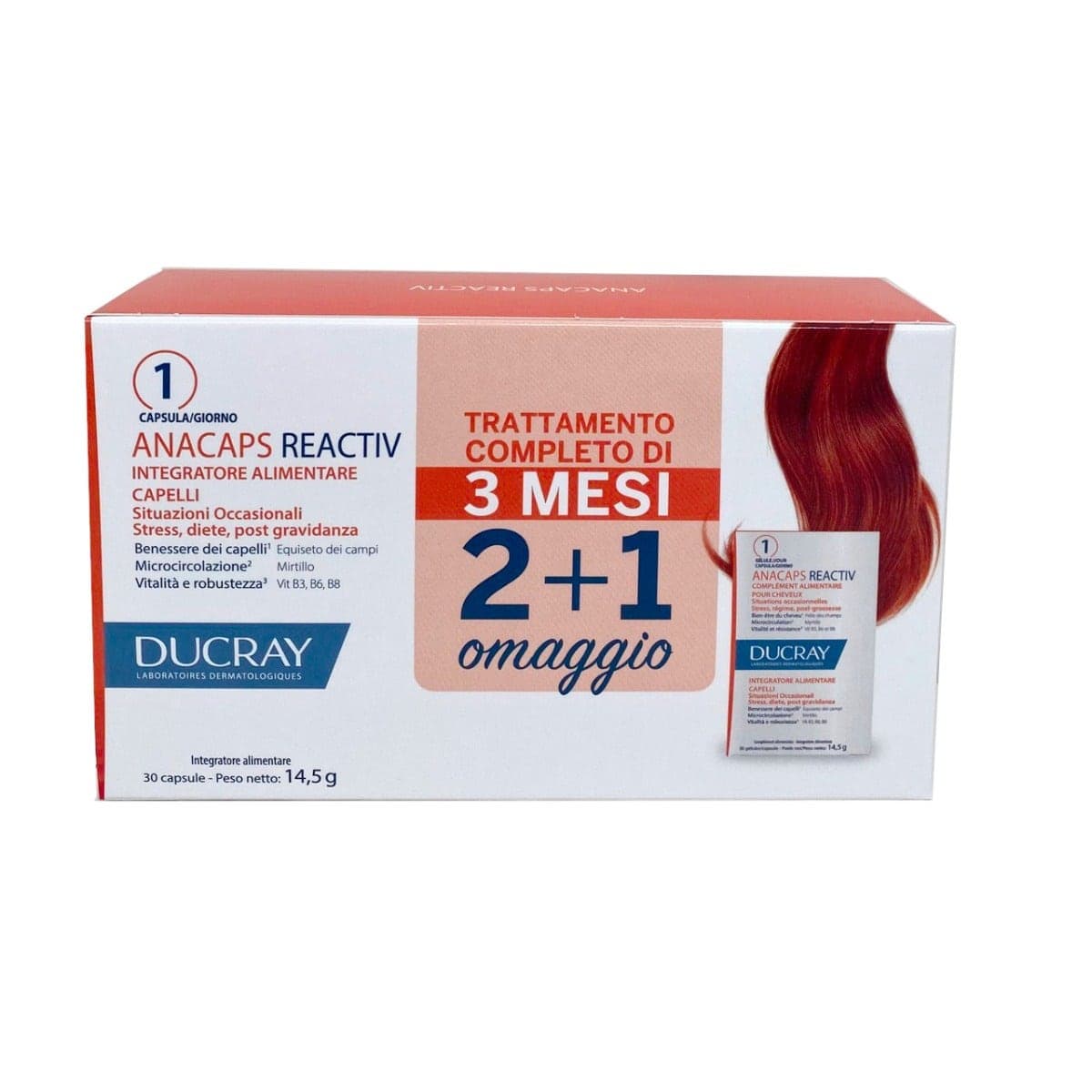 Multivitaminas + Aminoácidos – 3 x 30 cápsulas | Ducray Anacaps Reactiv Trio