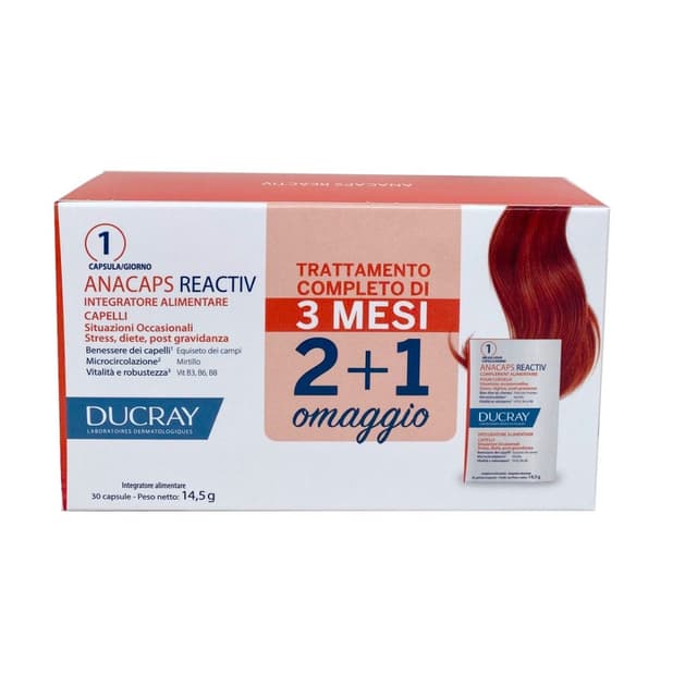 Multivitaminas + Aminoácidos – 3 x 30 cápsulas | Ducray Anacaps Reactiv Trio