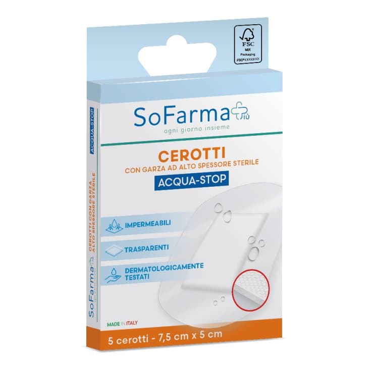 Acquastop Apósito impermeable 7,5 x 5 cm – 5 unidades