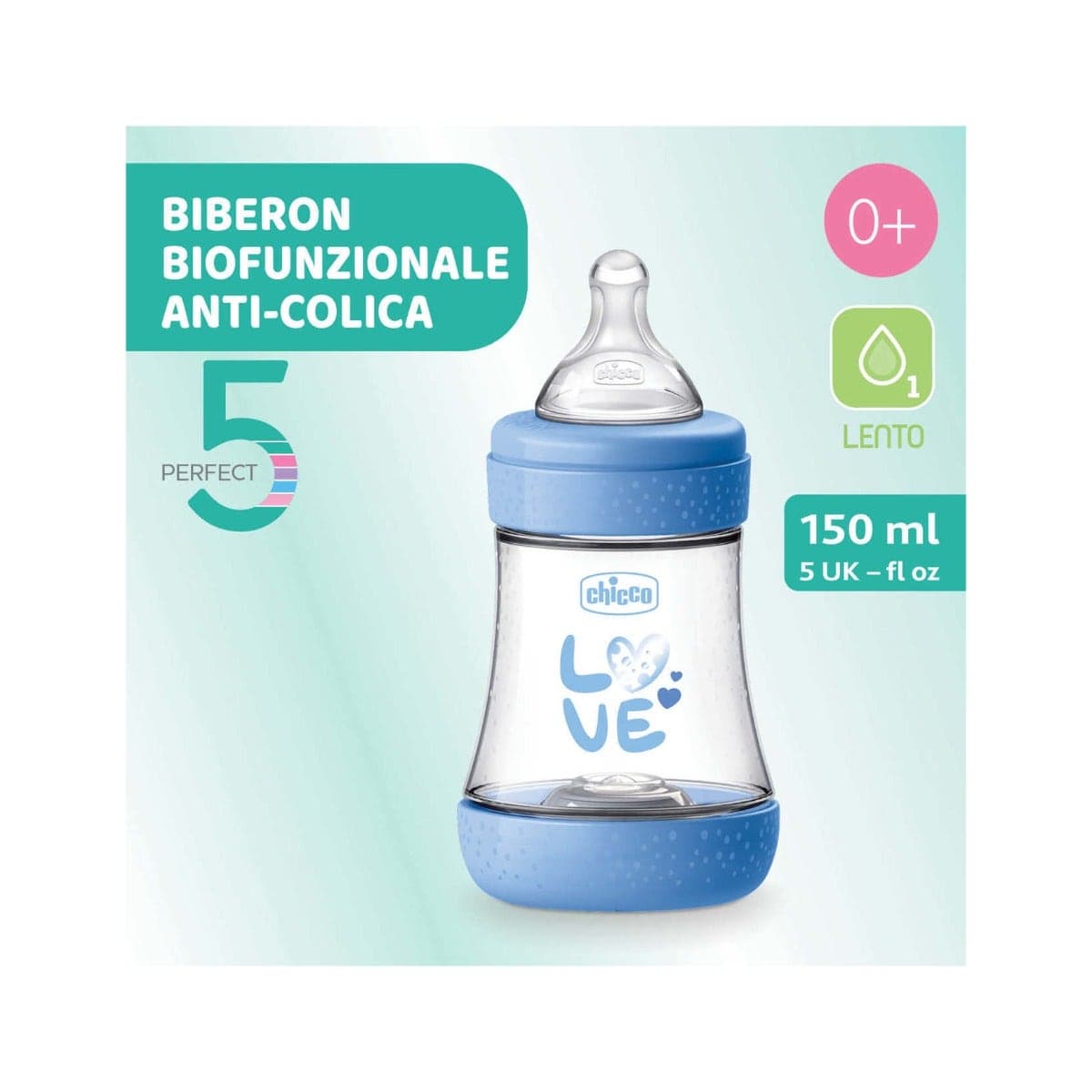 Chicco Biberón Slow Silicona P5 150 ml Boy