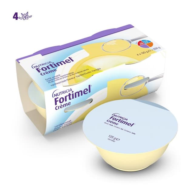 Fortimel Crema Vainilla – suplemento nutricional hipercalórico, 4 tarrinas