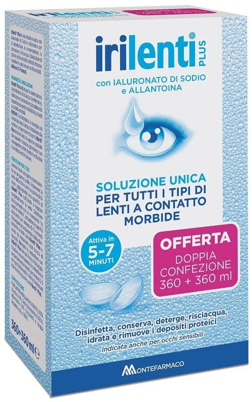 Irilenti Plus Solución para lentes de contacto todo en uno – 2 x 360 ml