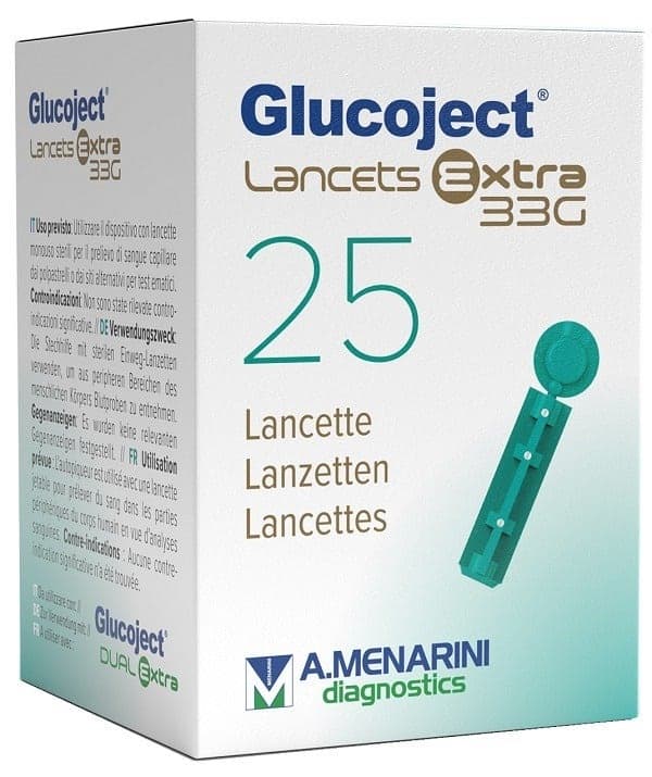 Glucoject Lancets EX G33 – 25 unidades