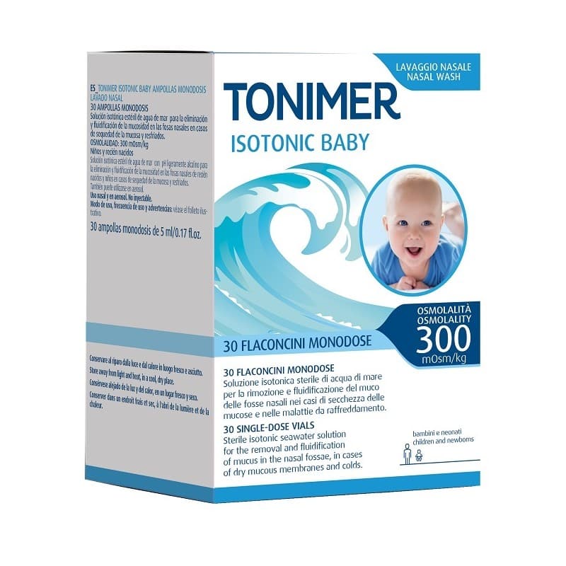 Tonimer Isotonic Baby – 12 ampollas monodosis de solución isotónica nasal