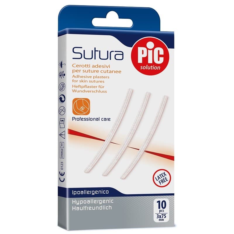 Pic Solution Tiras de sutura 6 x 75 mm – tiras adhesivas de cierre