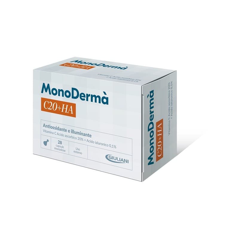 Monoderma C20 HA – Vitamina C 20 % y Ácido Hialurónico, 28 cápsulas