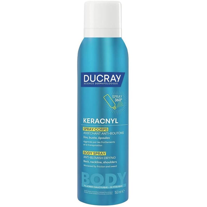 Ducray Keracnyl Spray Corporal Matificante – Spray para piel con imperfecciones en el cuer