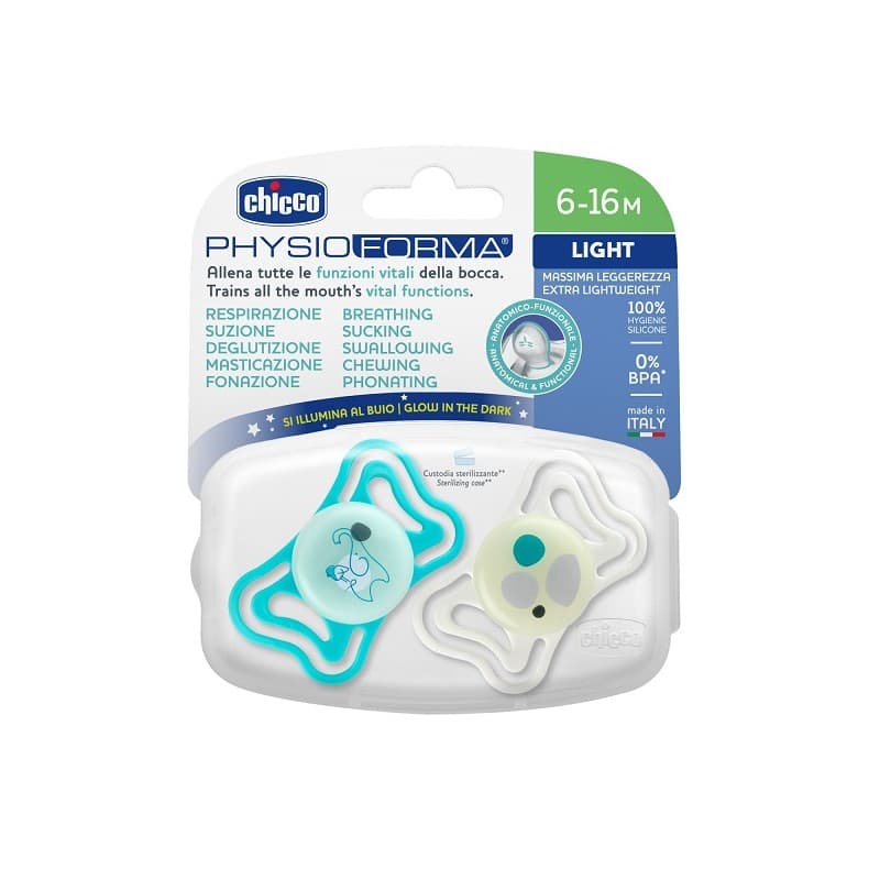 Chicco Physio Light Chupete de Silicona 6-16 meses – 2 unidades