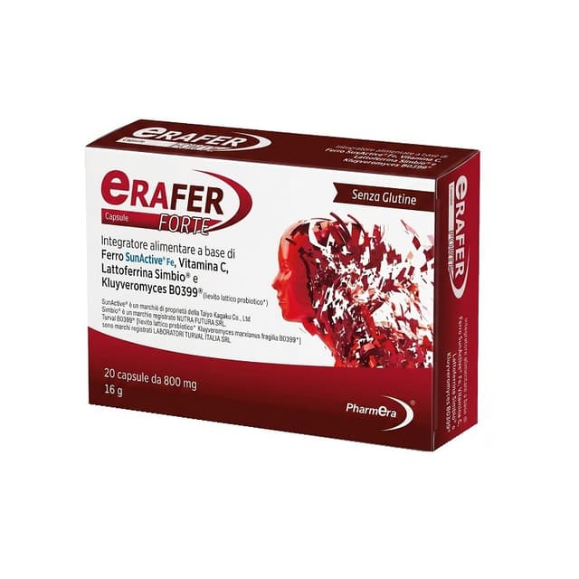 Erafer Forte – 20 cápsulas de complemento alimenticio con hierro