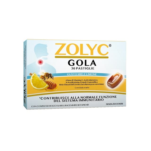 Vitamina C 156 mg + Propóleo – 30 pastillas para la garganta | Zolyc Garganta Miel-Limón