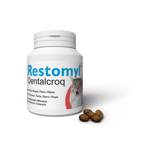 Restomyl Dentalcroq Gato – Snack de higiene dental, 60 g