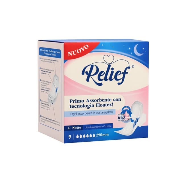 Relief Compresas Noche – 9 unidades