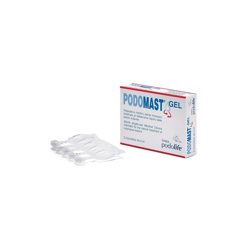 Podomast Gel – 5 monodosis para el cuidado de pies y uñas