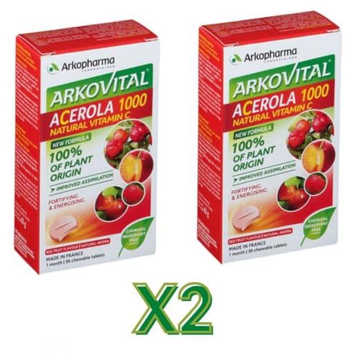 Vitamina C 170 mg – 60 comprimidos masticables | Acerola 1000