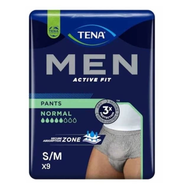 TENA Men Active Fit Pants gris talla S/M – Braguita absorbente
