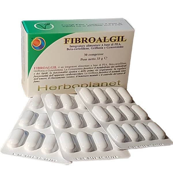 Palmitoiletanolamida (PEA) 300 mg + Cúrcuma – 30 comprimidos | Herboplanet Fibroalgil
